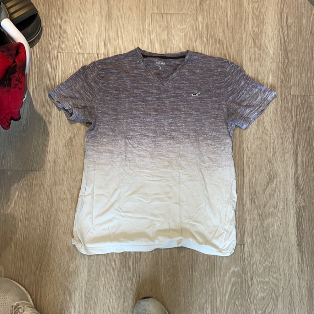 Hollister Ombre T-Shirt in White/Black